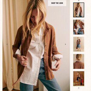 Sezane Will Jacket Camel Suede